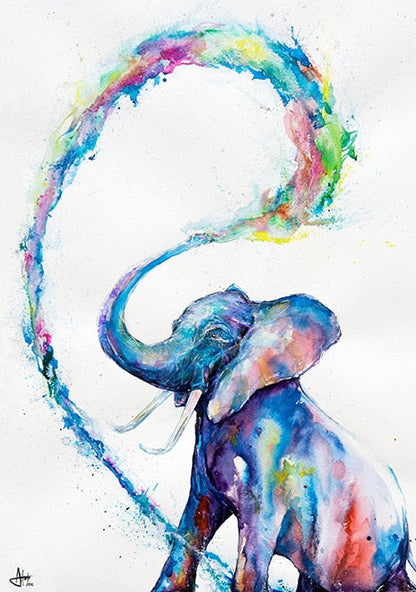 Watercolor Elephant Wall Art Canvas