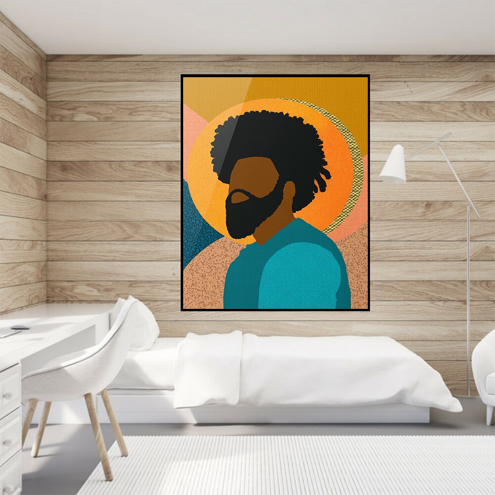 Confident Black Man Illustration Canvas Art