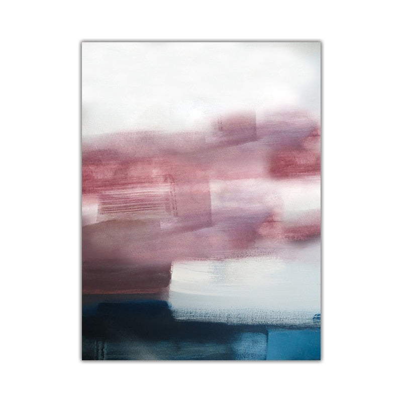 Abstract Pink Purple Blue Paint Canvas Art