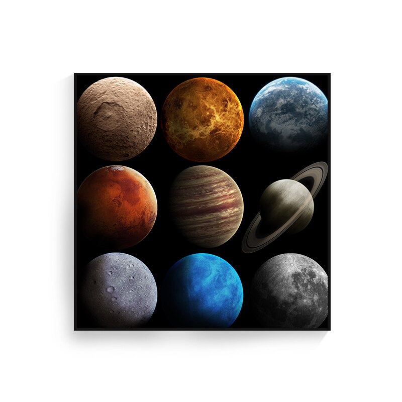 Starry Sky Night Astronaut Planet Canvas Art