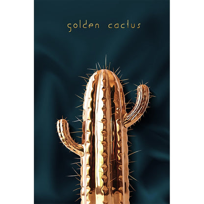 Golden Cactus Canvas Art