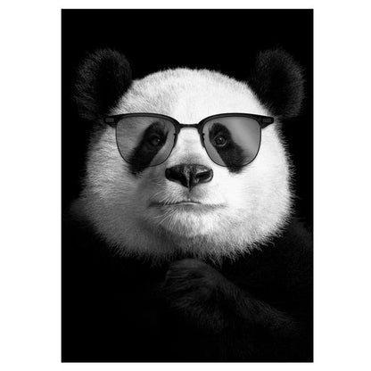 Panda Wearing Glasses Canvas Art