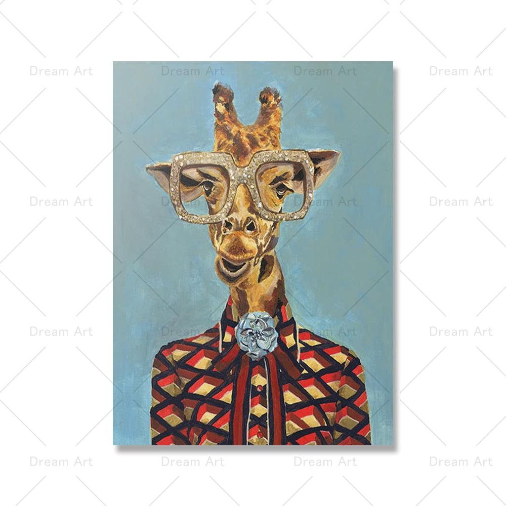 Fashion Animals in a Suit Art Canvas