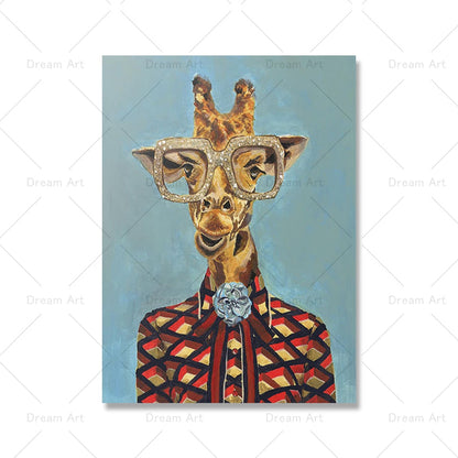 Fashion Animals in a Suit Art Canvas