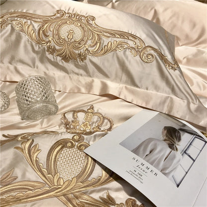 Raffia Damask Sateen Duvet Cover Bedding Set