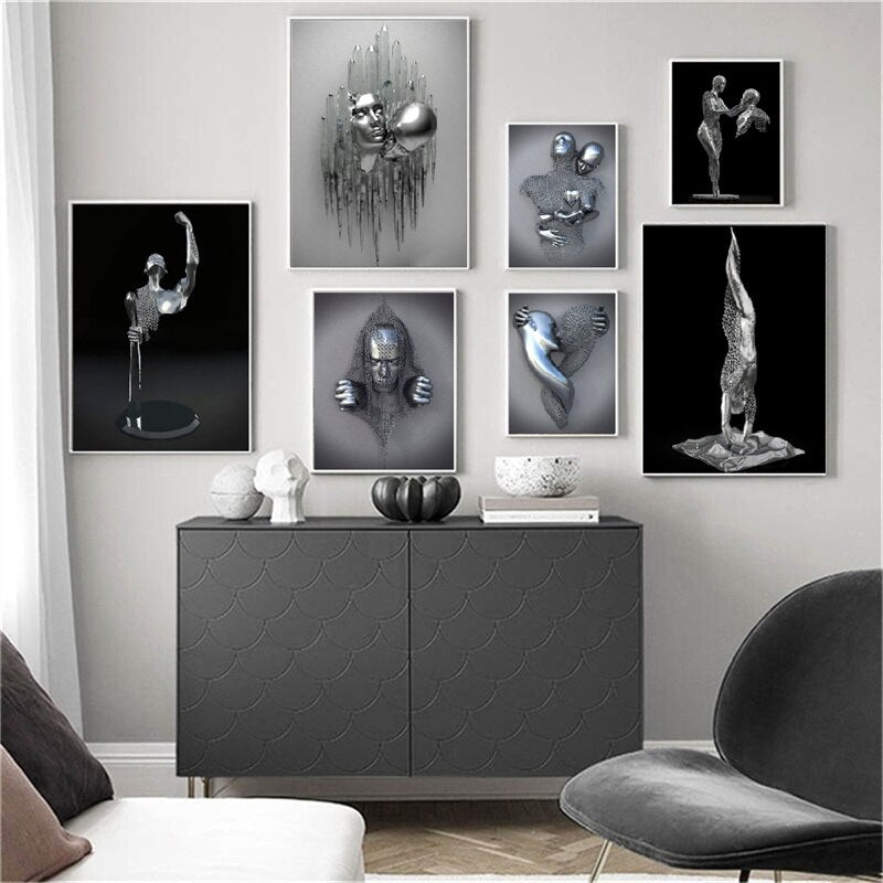 Metal Figure Canvas Art