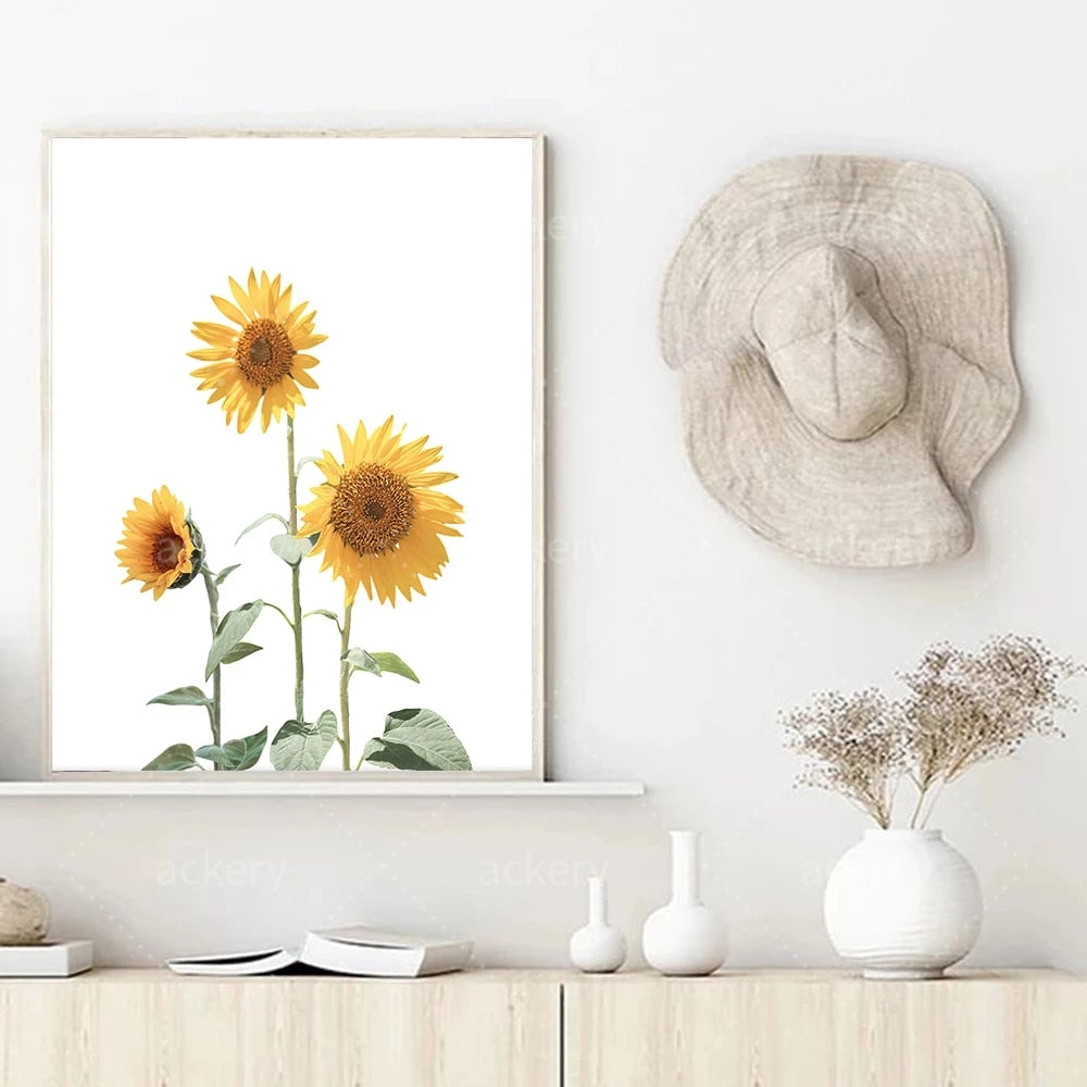 Simple Sunflower Canvas Art