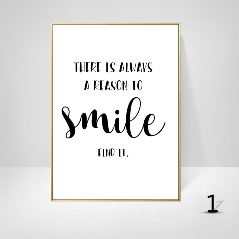 Black and White Quote Canvas Art