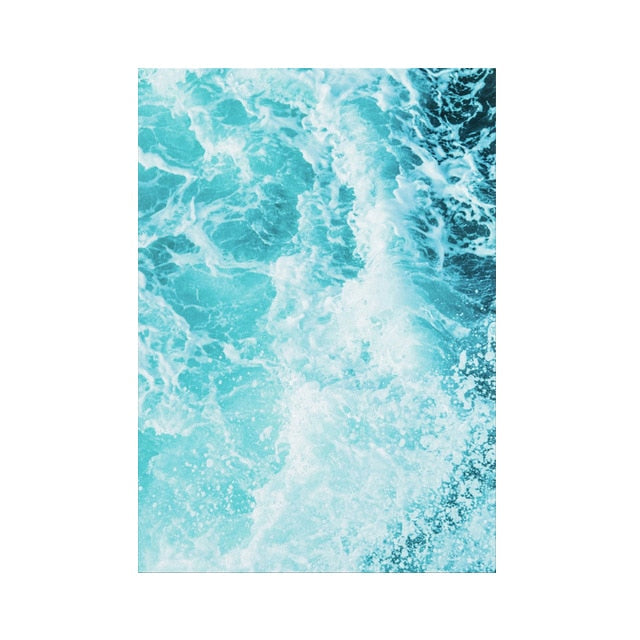 Blue Tropical Seaside Beach Canvas Art