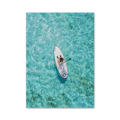 Blue Tropical Seaside Beach Canvas Art