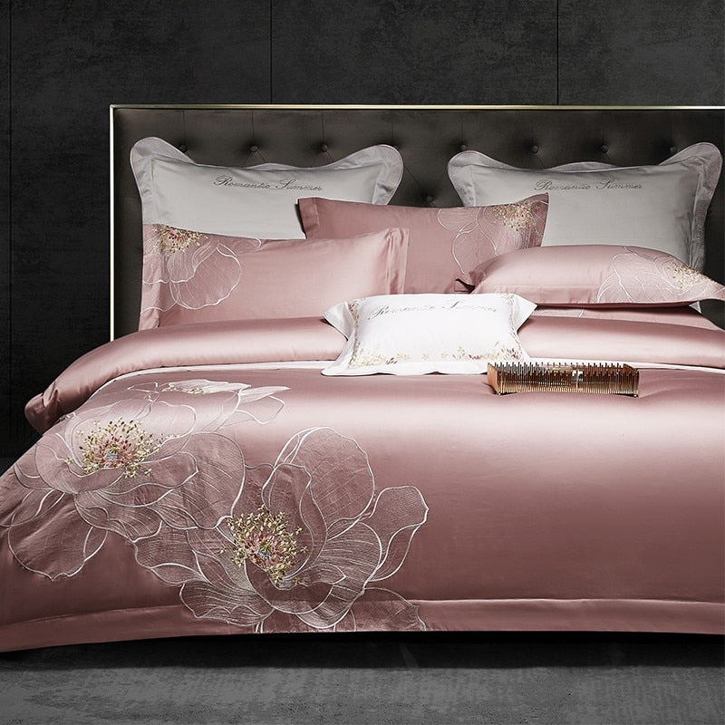 Blooming Carnation Cotton Duvet Cover Bedding Set