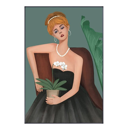 Flower Woman Fashion Canvas Art