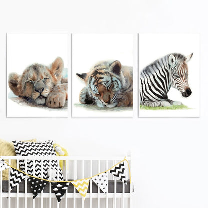 Cute Sleeping Animal Canvas Art