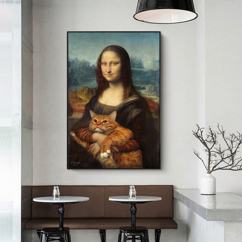 Mona Lisa Funny Painting Canvas Art