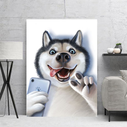 Cartoon Cute Cats and Dogs Canvas Art