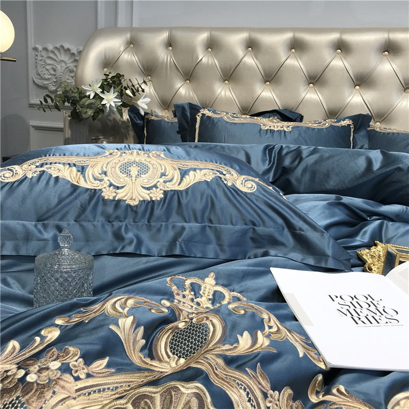 Fjord Damask Sateen Duvet Cover Bedding Set