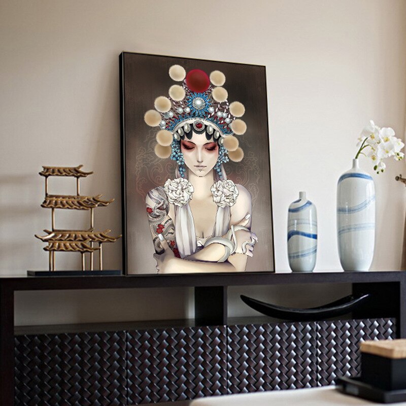 Chinese Opera Style Canvas Art