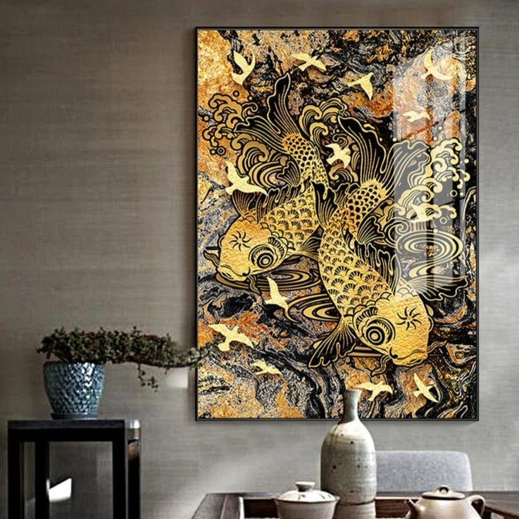 Luxurious Chinese Koi Fish Canvas Art