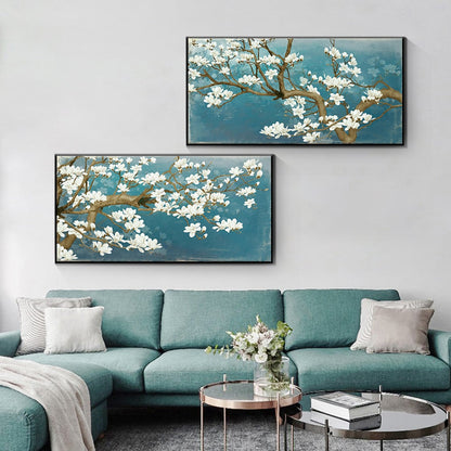 White Flower Oil Painting Canvas Art