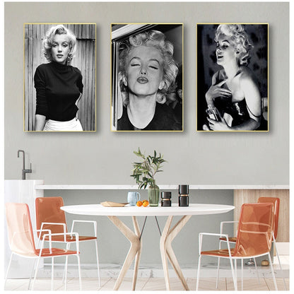 Black and White Marilyn Monroe Canvas Art