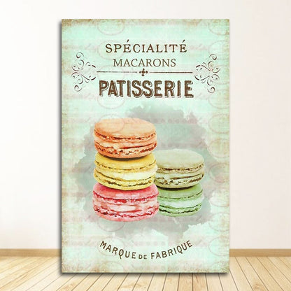 Macaroon Cupcake Canvas Art