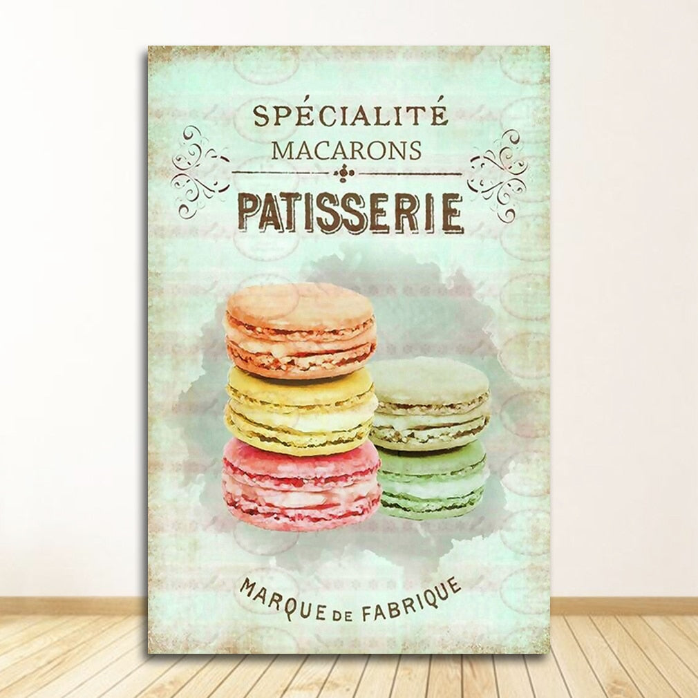 Macaroon Cupcake Canvas Art