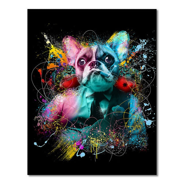 Graffiti Cute Dogs Canvas Art