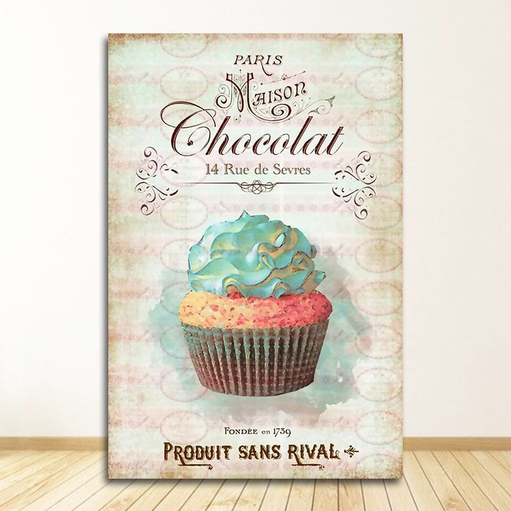 Macaroon Cupcake Canvas Art