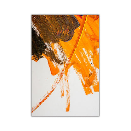 Orange Red Paint Abstract Canvas Art