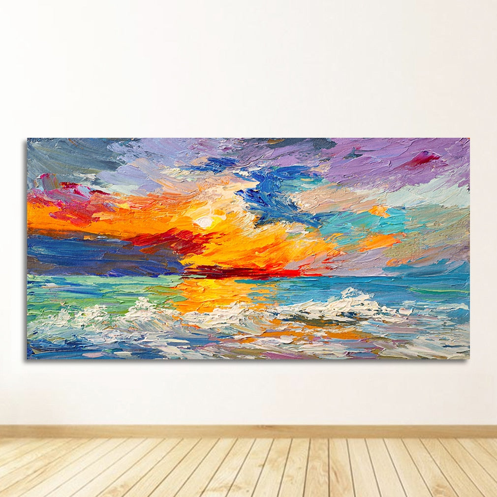 Sky Sea Sunrise Landscape Canvas Art