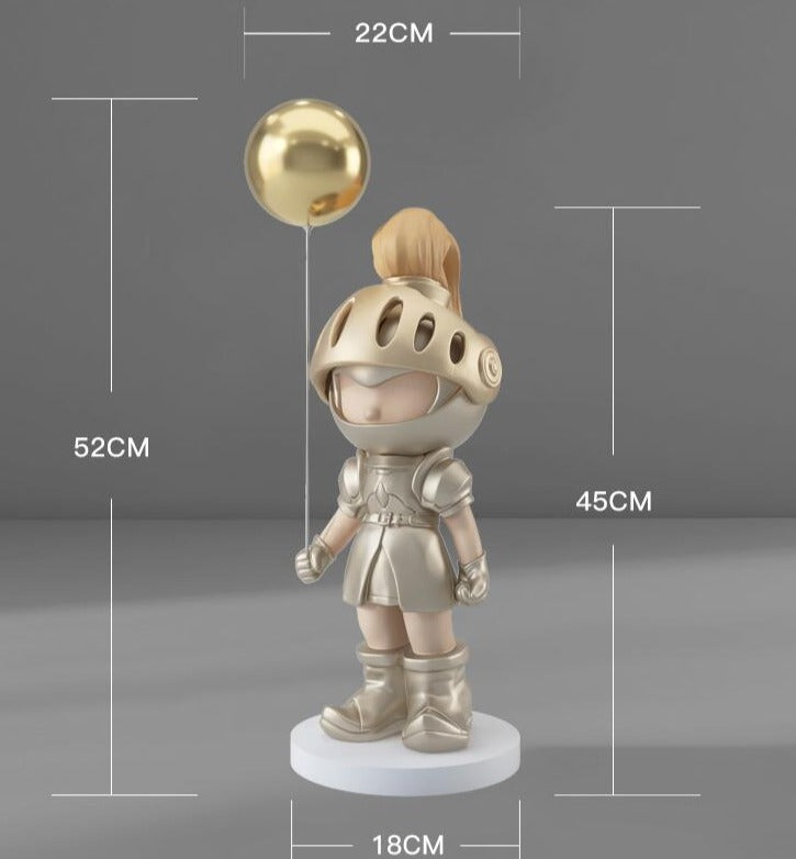 Knight Holding Balloon Statue