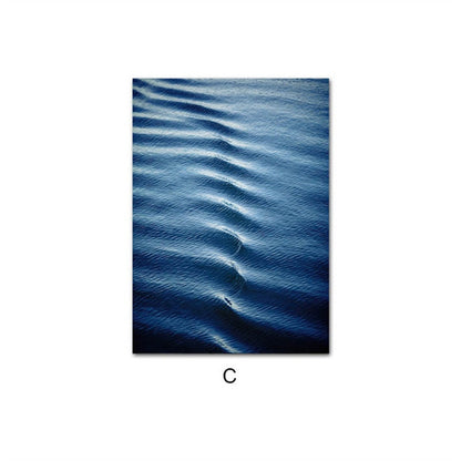 Blue Abstract Lake Canvas Art