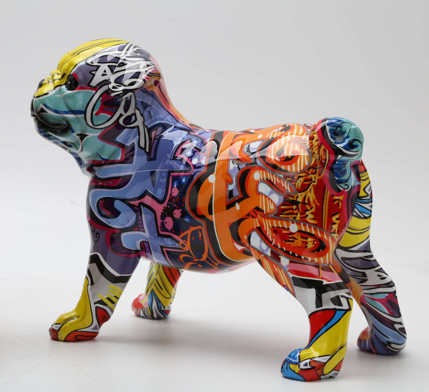 Graffiti Pug Resin Statue