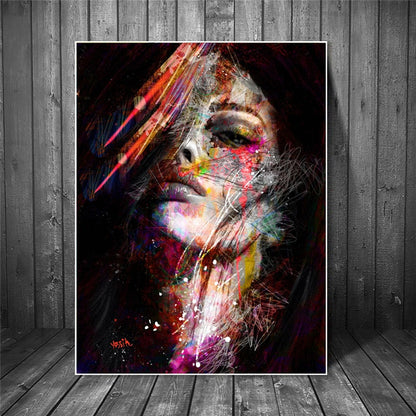 Abstract Girl Graffiti Canvas Art