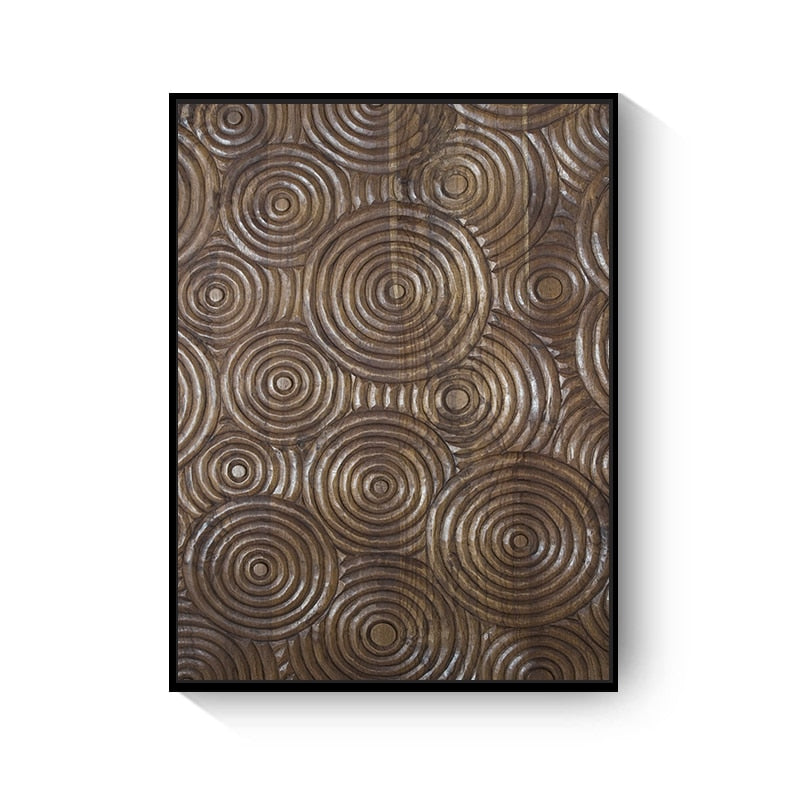 Retro Black Gold Wood Art Canvas