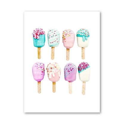 Delicious Colorful Donut Ice Cream Canvas Art