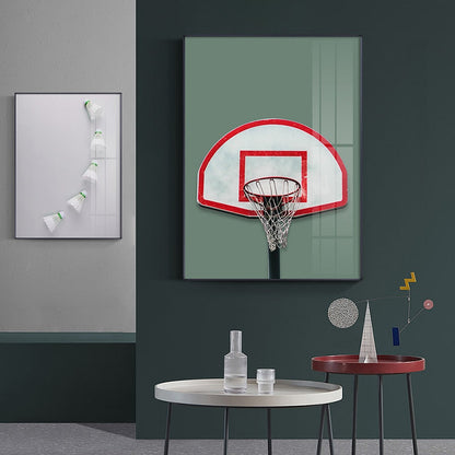 Basketball Ring Shuttlecock Canvas Art