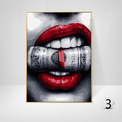 Sexy Red Lips Canvas Art