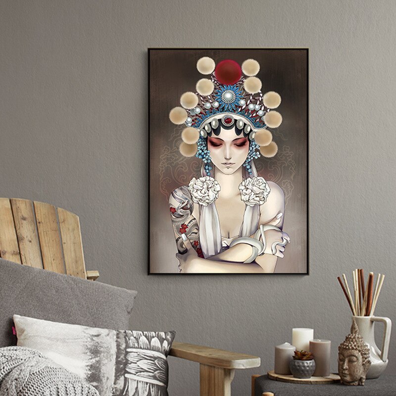 Chinese Opera Style Canvas Art