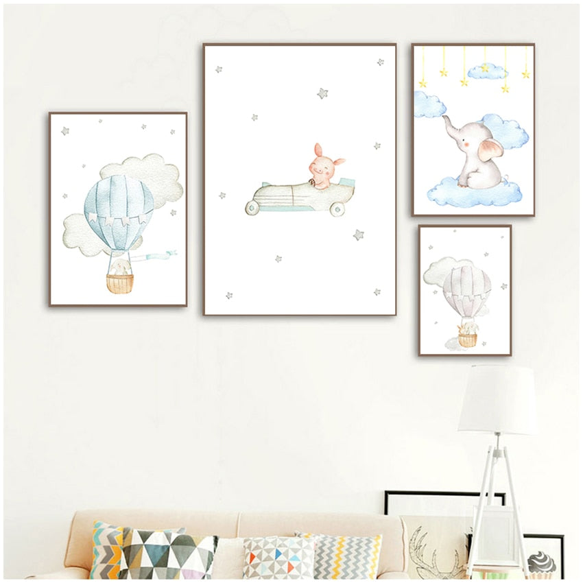 Baby Boy & Girl Nursery Canvas Art