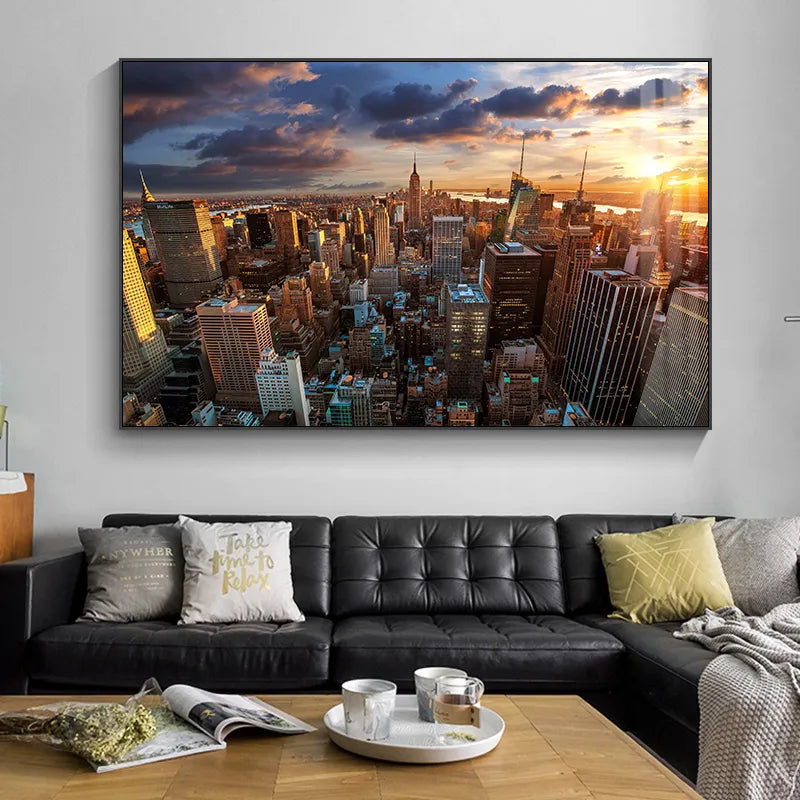 New York City Skyline Landscape Wall Art Canvas