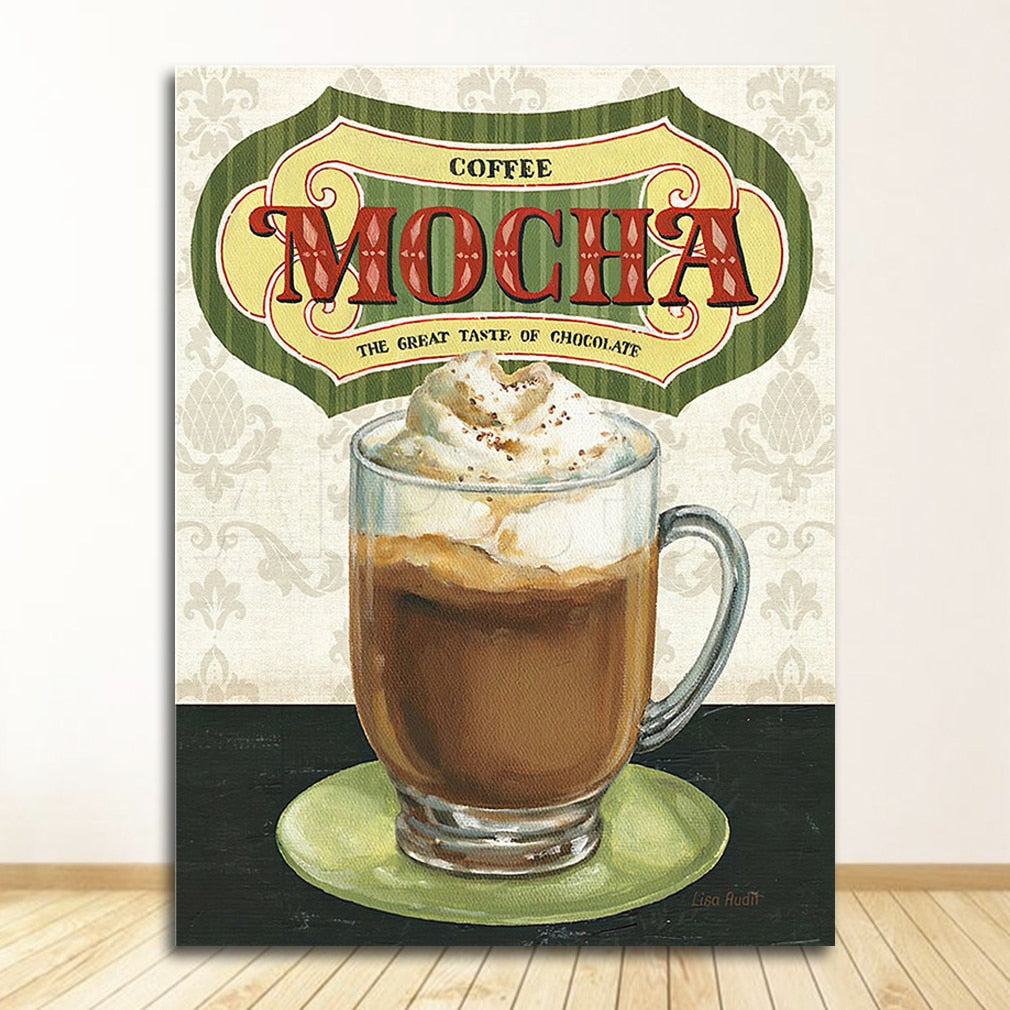 Coffee Poster Coffee Shop Kitchen Decoration Canvas Art