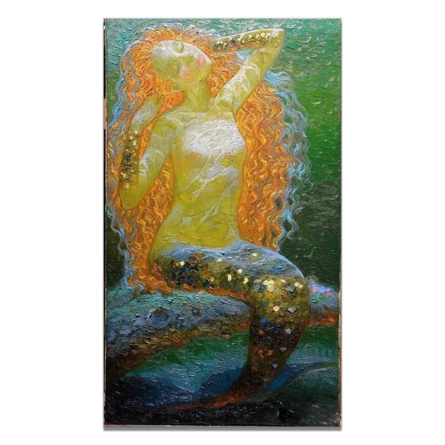 Golden Scales Mermaid Canvas Art