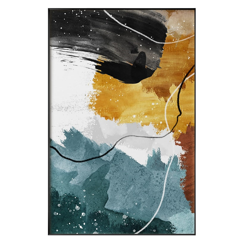 Abstract Gold Foil Canvas Art