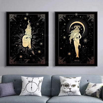 Twelve Constellation Astrology Canvas Art