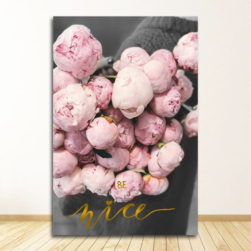 Elegant Peony Flower Canvas Art