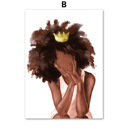 Black Girl and Boy Crown Canvas Art