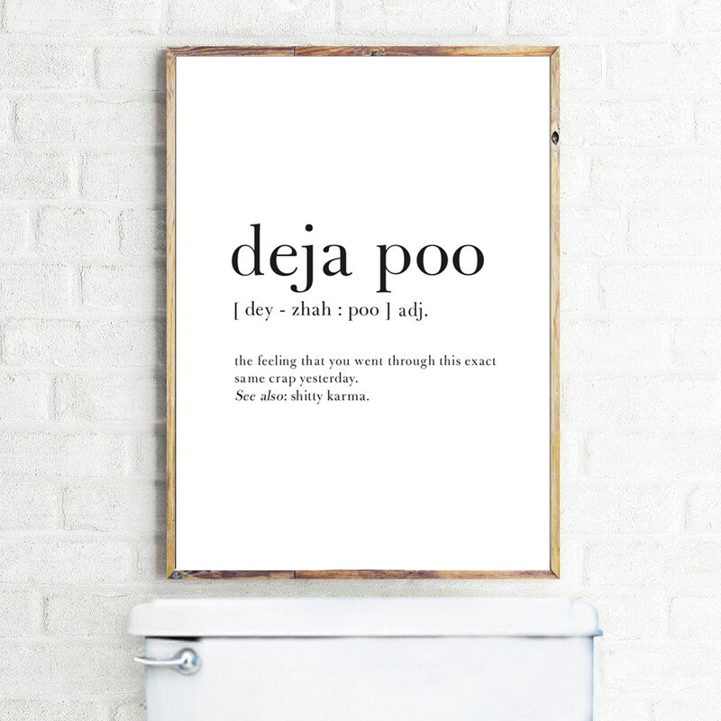 Deja Poo Bathroom Definition Canvas Art