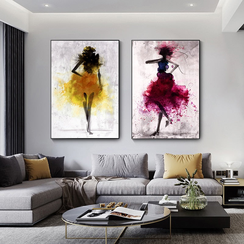 Dancing Girl Skirt Canvas Art