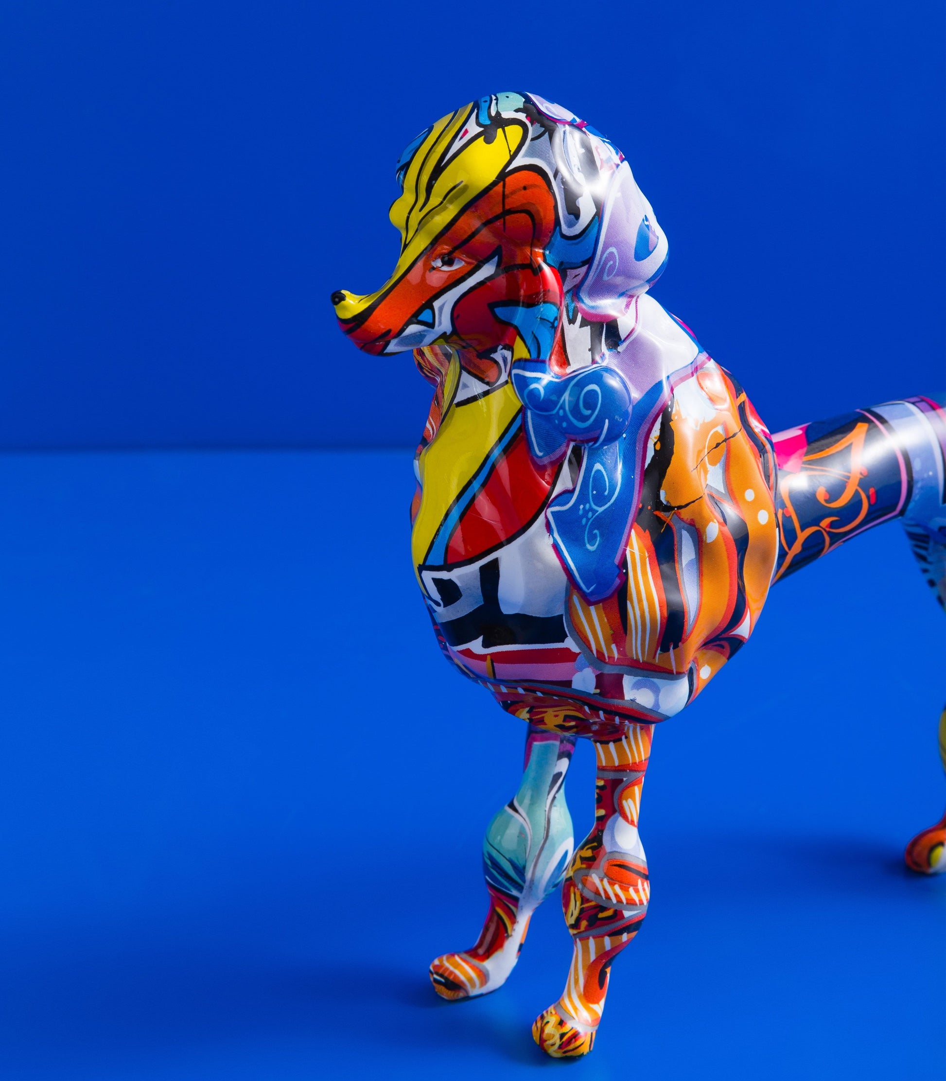 Graffiti Poodle Resin Statue